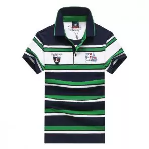 shark hommes t-shirt polo shirt summer lapel stripe green